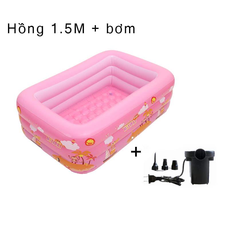 Bể bơi trẻ em 1,5 mét/Bể bơi bơm hơi cao su dày 3 vòng/Bể bơi cao su dày/Bể bơi bơm hơi lớn cho gia đình ngoài trời/Bể bơi cao su dành cho trẻ em dành cho gia đình lớn Bể bơi bóng gia đình