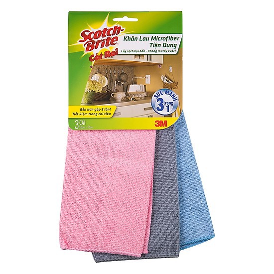 Set 3 khăn lau bếp Microfiber tiện dụng 3M (30x30cm)