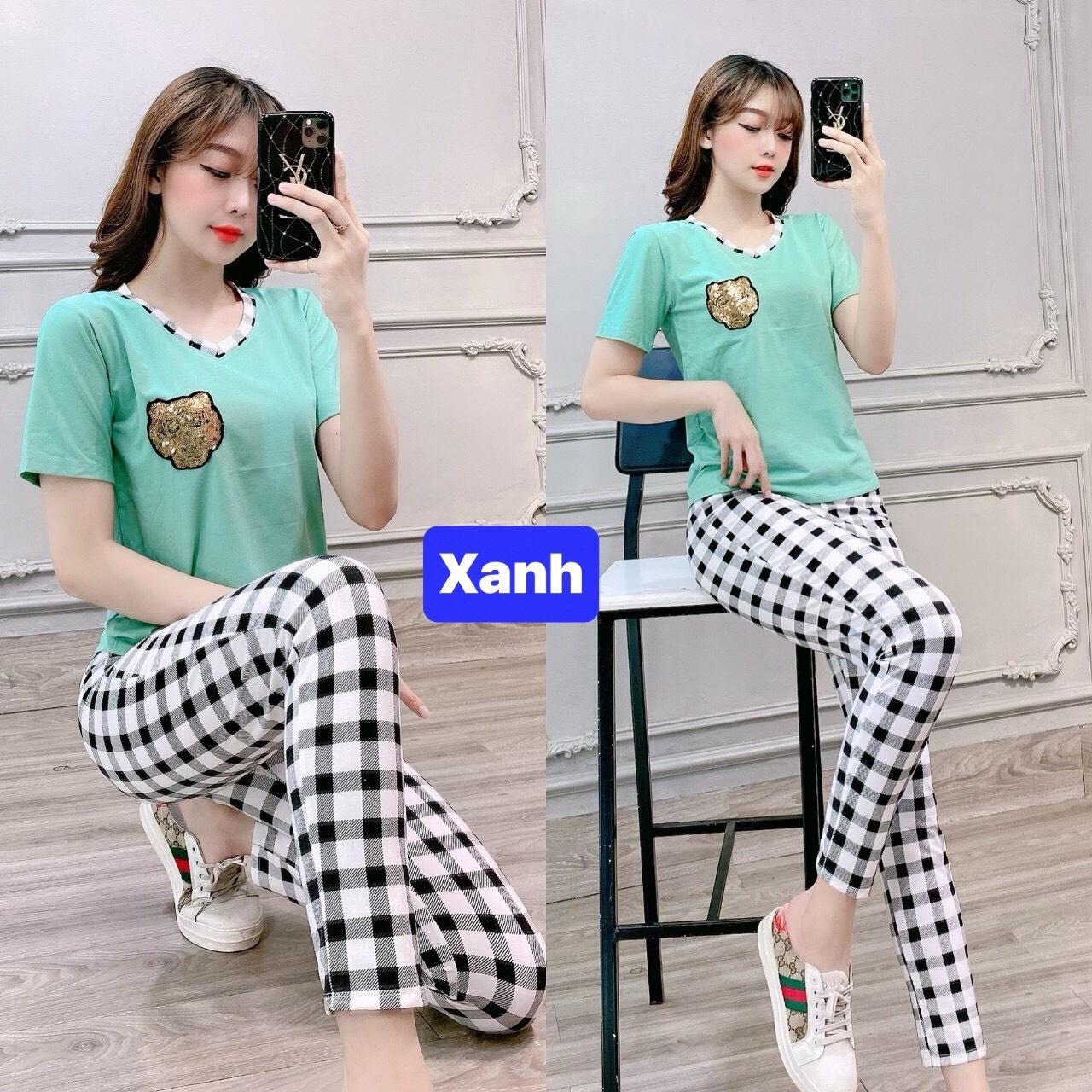 Set bộ đồ mặc nhà nữ có size 70KG cực đẹp