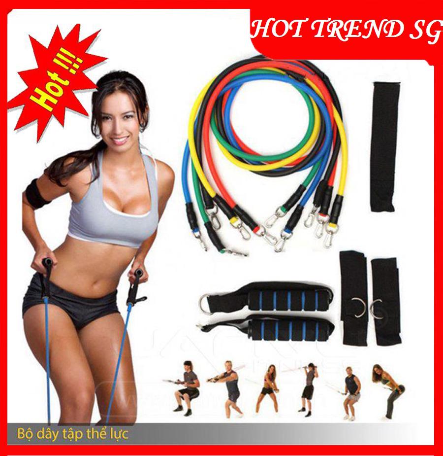 Dây đàn hồi tập Gym, Dụng cụ tập gym, Bộ Dây Tập Thể Dục Đàn Hồi - Dây Đàn Hồi Tập Gym Kháng Lực - Bộ 5 Dây Đàn Hồi Tập Thể Hình Đa Năng. Thiết Kế Tinh Tế Đàn Hồi Cao - Bảo Hành Uy Tín Trên Toàn Quốc Bởi HOT TREND SG
