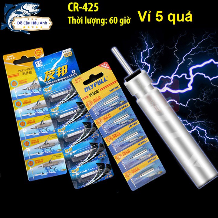 Pin CR-425 Chuyên lắp phao câu đài câu đêm, phao câu cá   (cam kết đổi trả trong 2 tuần đầu)