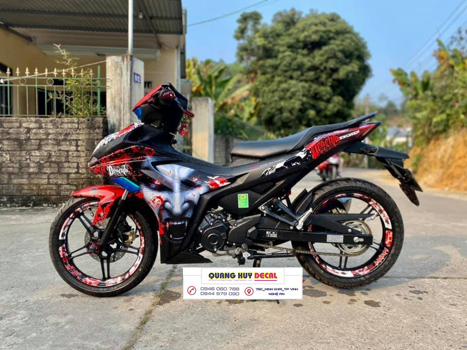 Tem ex 155 đỏ đen trắng, tem trùm xe exciter 155, team trùm exciter 155, tem xe exciter 155, team trùm ex 155, team xe exciter 155 giá rẻ đẹp