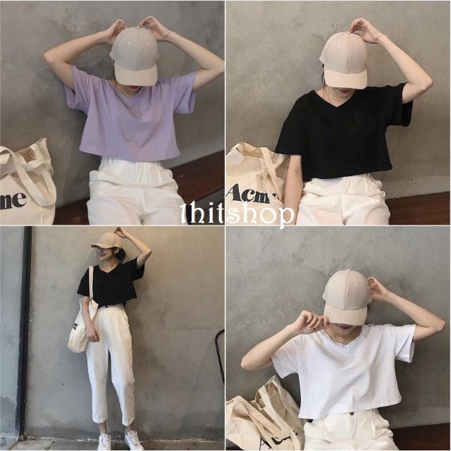 Bán sỉ áo thun Croptop cổ tim