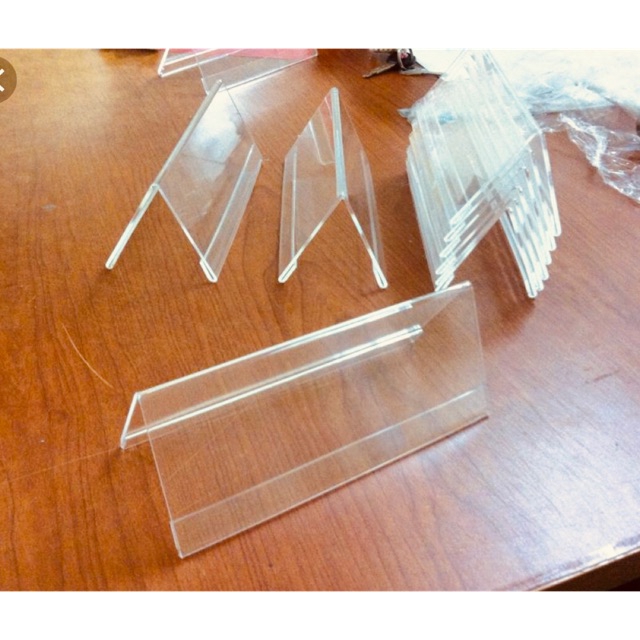 Combo 10 cái bảng chức danh mica, menu mica chữ a, bảng giá sản phẩm, tên sản phẩm đủ size