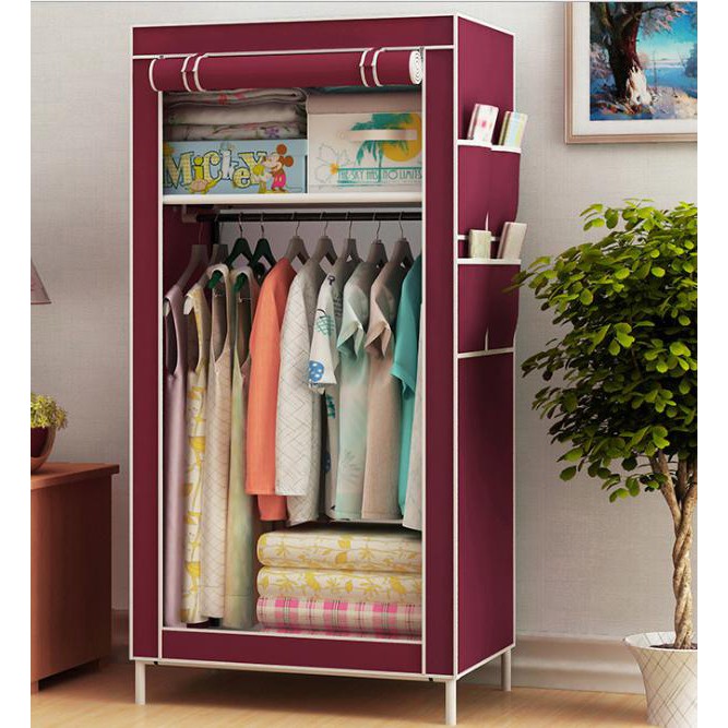 Tủ quần ào vải tủ khung thép 1 buồng 3d