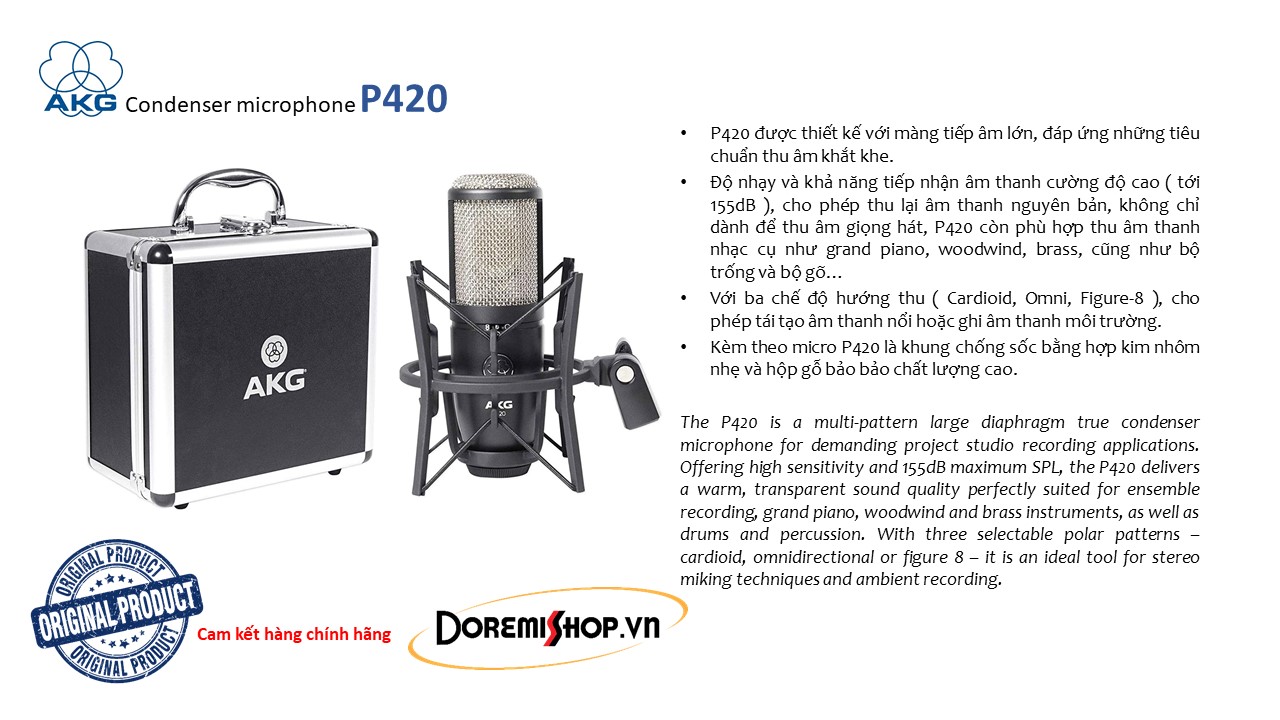 [HCM]Micro thu âm Condenser microphone AKG P420
