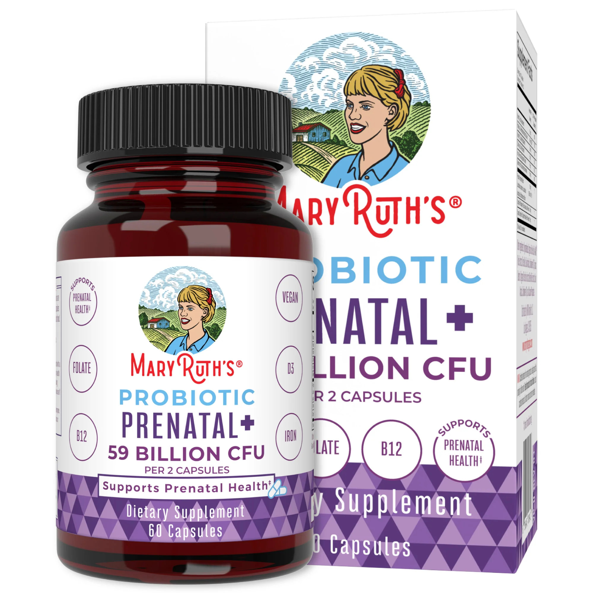 Mary Ruth's Organic Probiotic Prenatal+ 59 Billion CFU - 60 Capsules