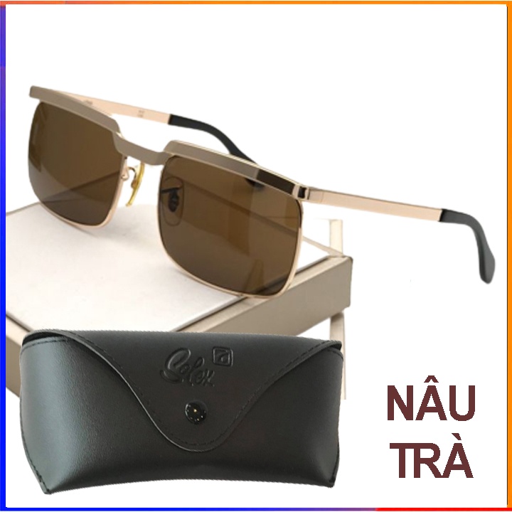 kính mắt nam solex  gọng kim loại tròng thuỷ tinh chịu lực tặng ví khăn lau bảo hành 12 tháng hàng loại 1