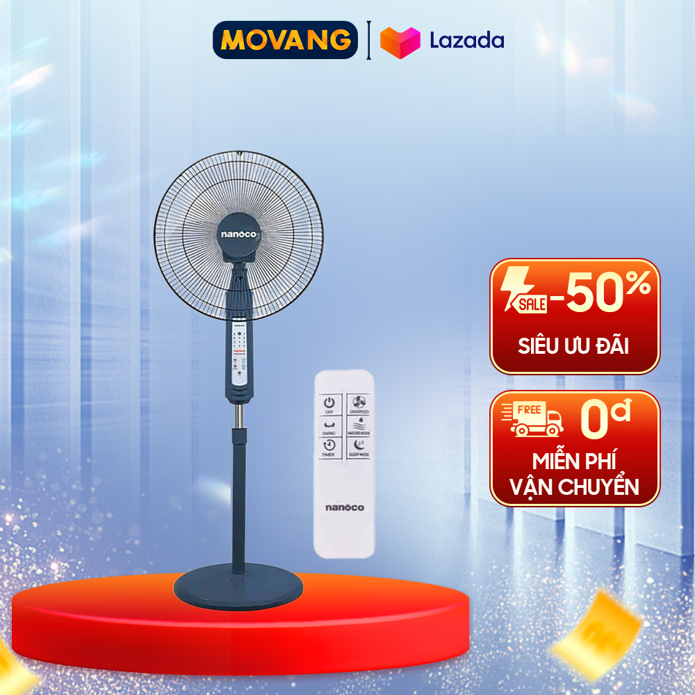 [GIAO TẠI HCM] - Quạt Đứng Có remote Nanoco NSF1602G-RCB (Màu xanh)