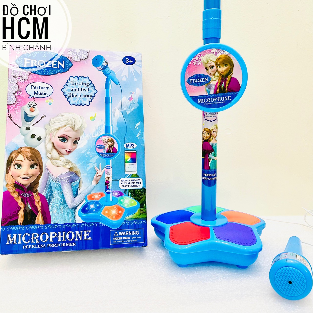 Đồ chơi giải trí micro âm nhạc elsa anna thu phát âm thanh, mô phỏng mic thật cho bé tập hát karaoke làm ca sĩ