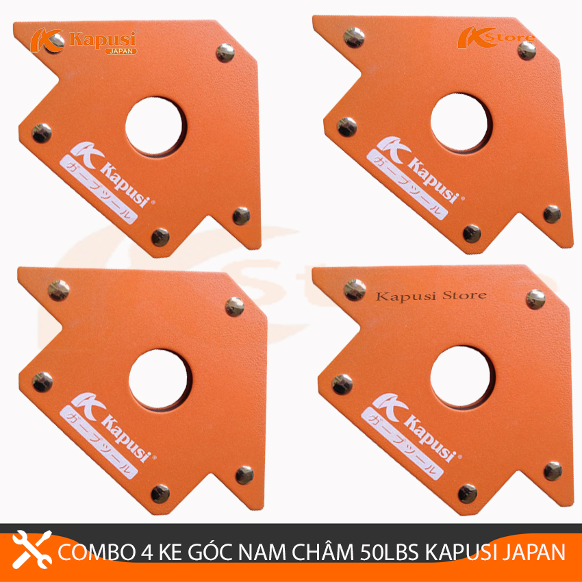 Combo 4 ke góc nam châm 50lbs kapusi japan k-2022, nam châm ke góc vuông 22kg