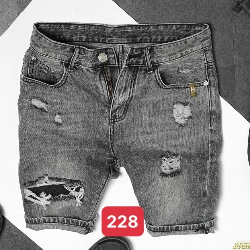 quần short jean nam-quần jean ngố nam rách-quần short jean nam thời trang phong cách binstore94 mq228