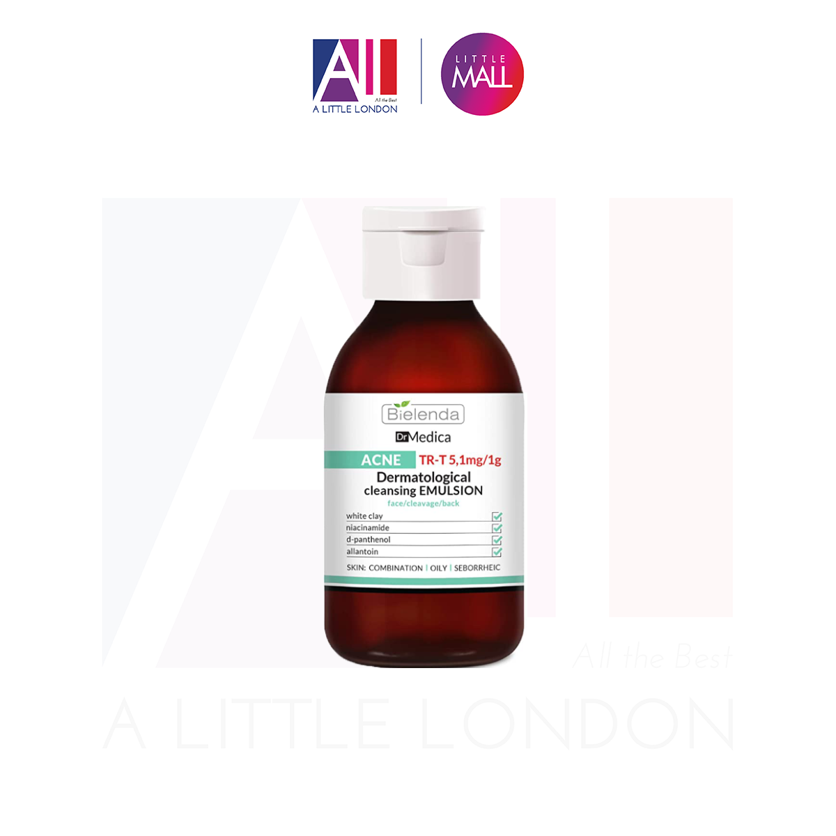 Sữa rửa mặt Dr Medica Dermatological Anti Acne Cleansing Emulsion for Face Cleavage and Back 250g (Bill Anh)