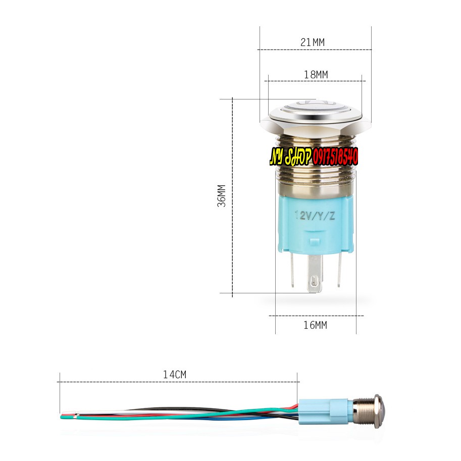 CÔNG TẮC LED LOGO ( HONDA YAMAHAMONTERPOWER) TẶNG KÈM JACK CẮM