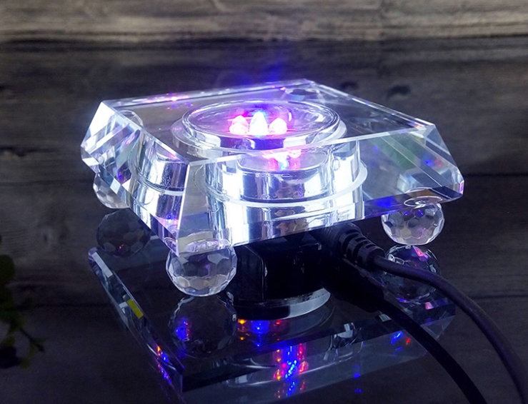 ĐẾ ĐÈN LED PHA LÊ ĐỔI MÀU LÀM SÁNG TƯỢNG PHẬT, TRANG TRÍ PHONG THỦY