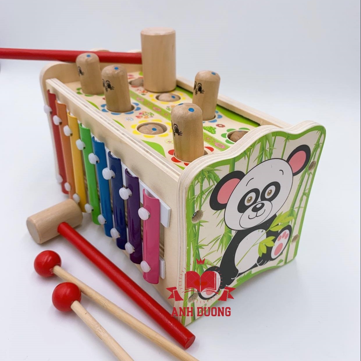 ĐẬP CHUỘT KÈM ĐÀN- ĐỒ CHƠI GỖ TRÍ TUỆ CHO BÉ