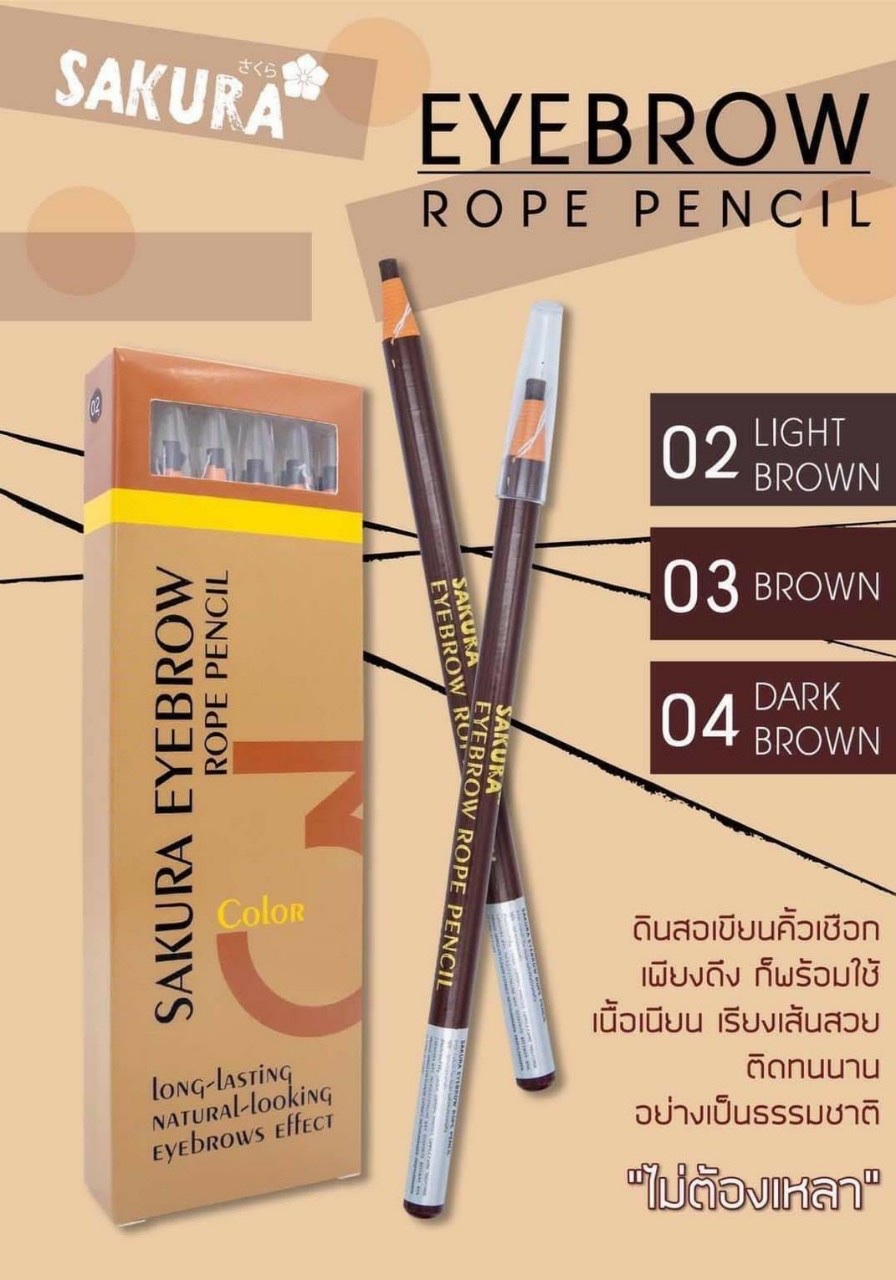 Chì kẻ mày xé Thái Lan Sakura Eyebrow Rope Pencil –  Cavali –  Chì kẻ mày chống thấm nước lâu trôi