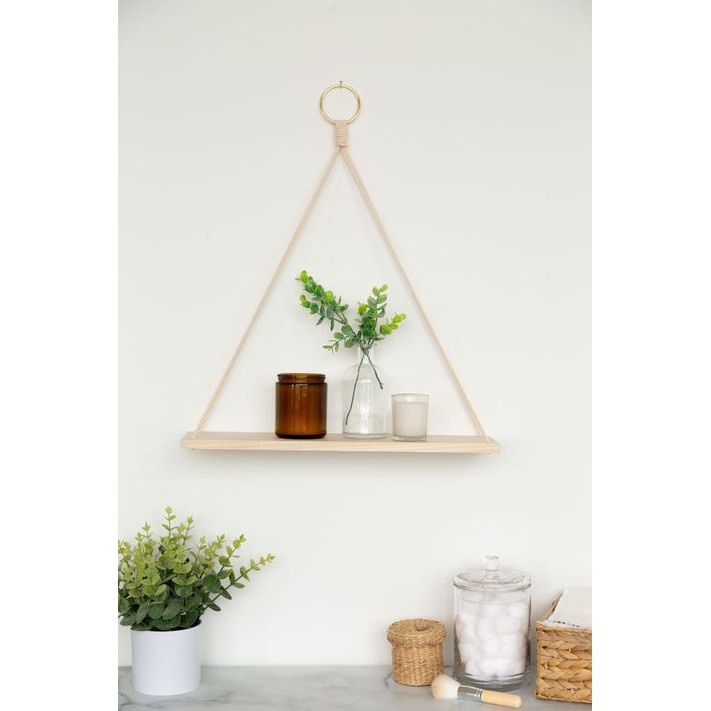 Kệ gỗ 1 tầng treo dây trang trí Decor (45x15)