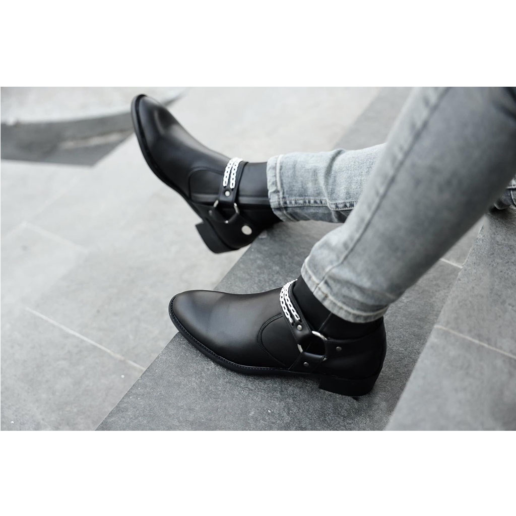 Giày Harness Boots Giày Da Bò Cao Cấp ,Bảo Hành 12 Tháng.