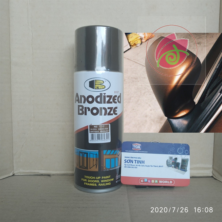 Sơn xịt màu giả cổ , đồng đen , đồng cổ Bosny ANODIZED BRONZE No.132 ( bóng) No.133 (mờ)