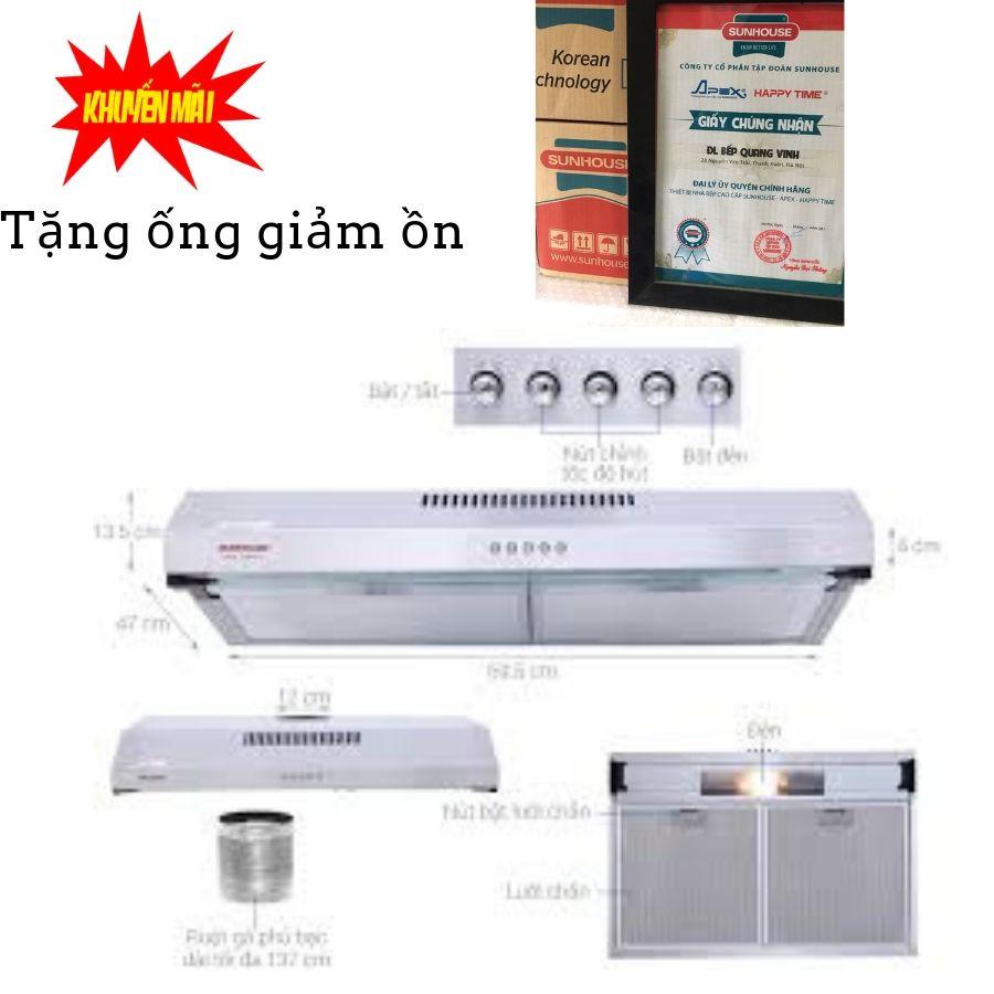 Máy hút mùi kính thẳng Sunhouse SHB 6118I (Inox)