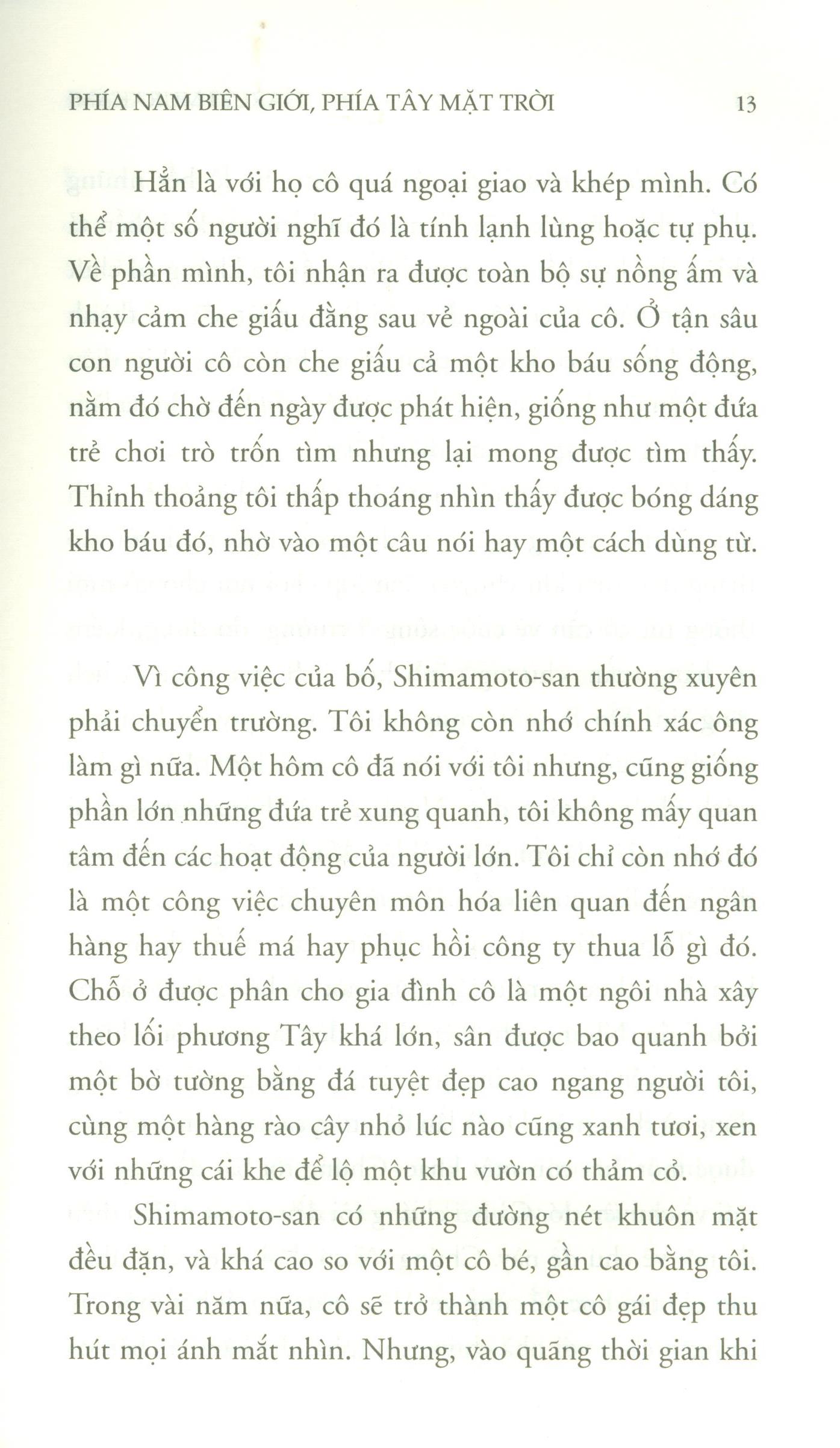 Phía Nam Biên Giới, Phía Tây Mặt Trời