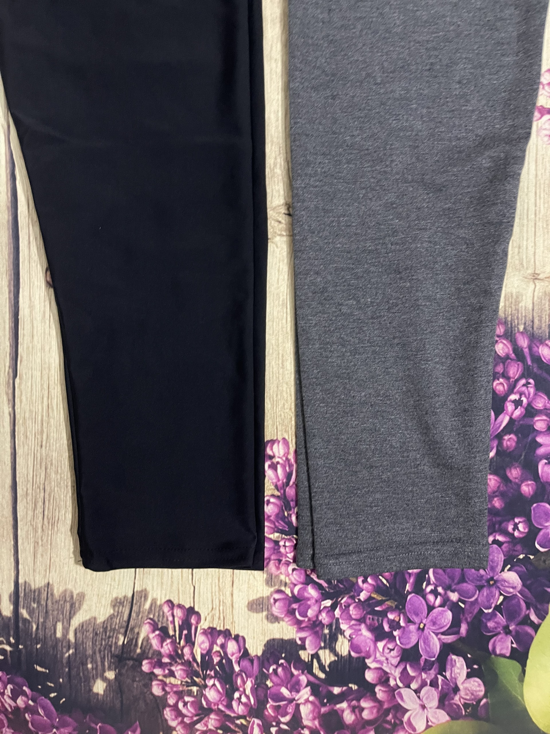 Quần legging trơn - thun nữ ôm body Đen - Xám