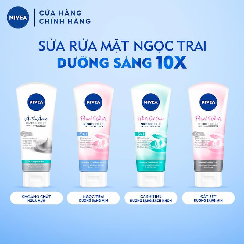 Sửa rửa mặt NIVEA nữ đủ loại 100g