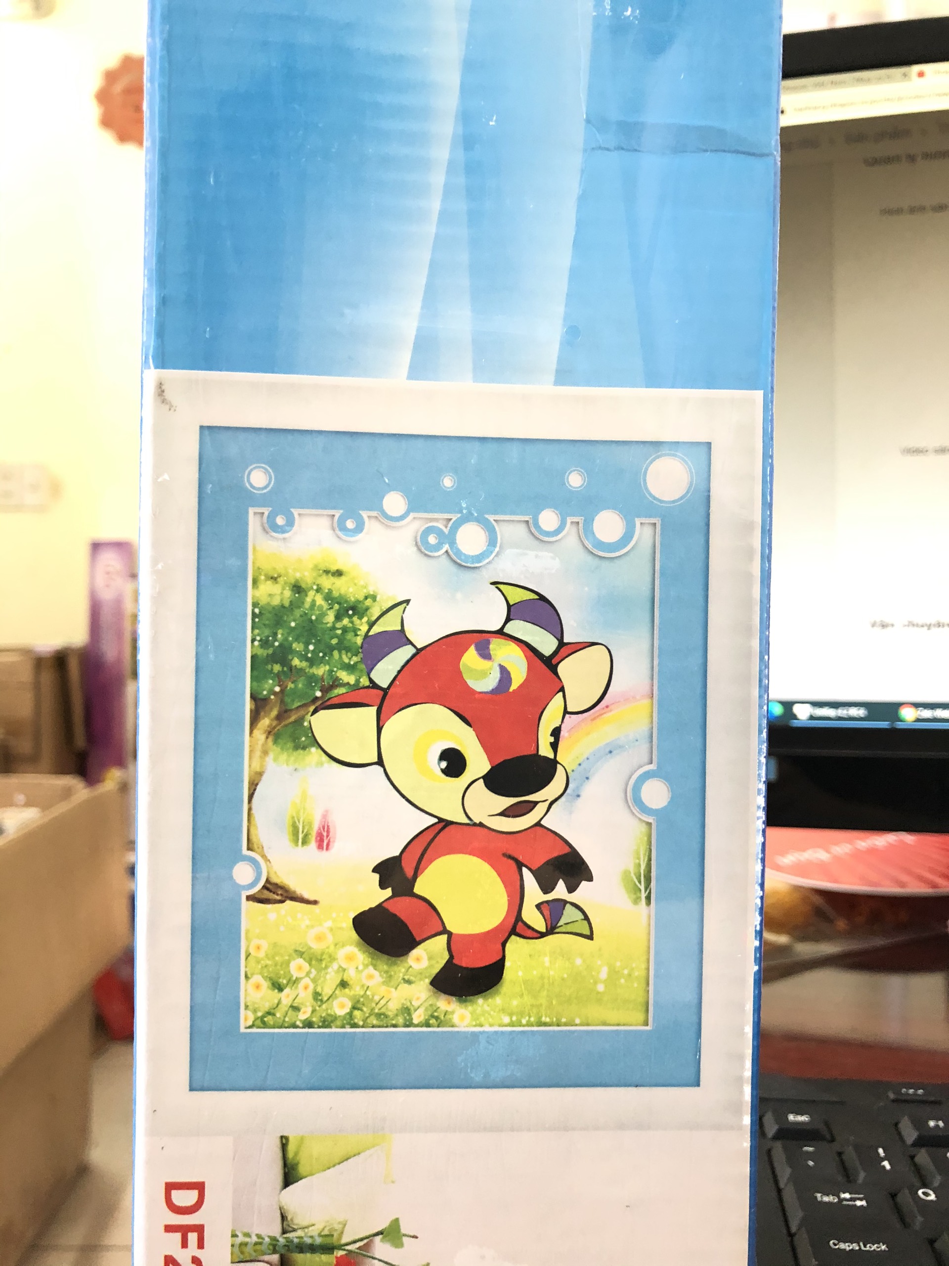 Tranh Đính Đá CON TRÂU (ĐÁ ABC CAO CẤP). Kích Thước: 30cm x 36cm