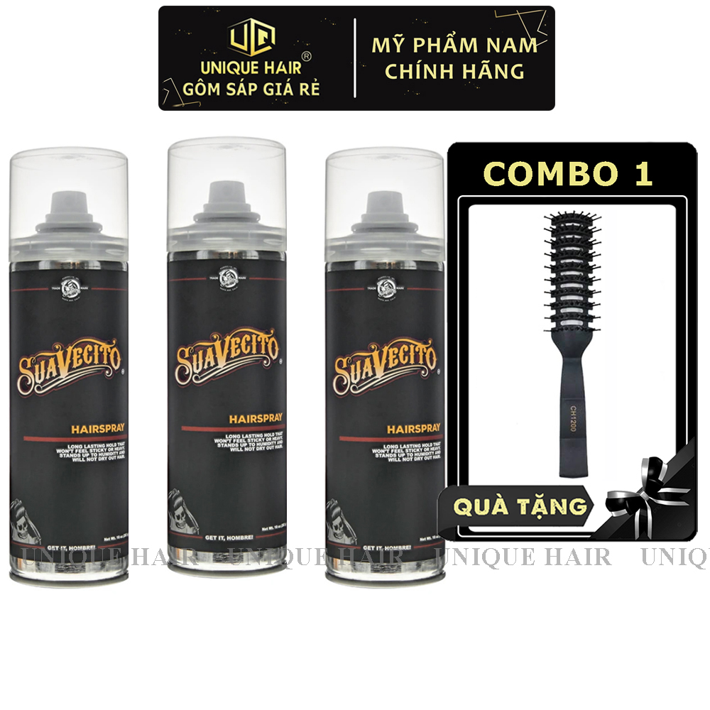 Gôm xịt giữ form tóc Suavecito Hairspray – 283gr + Quà Tặng