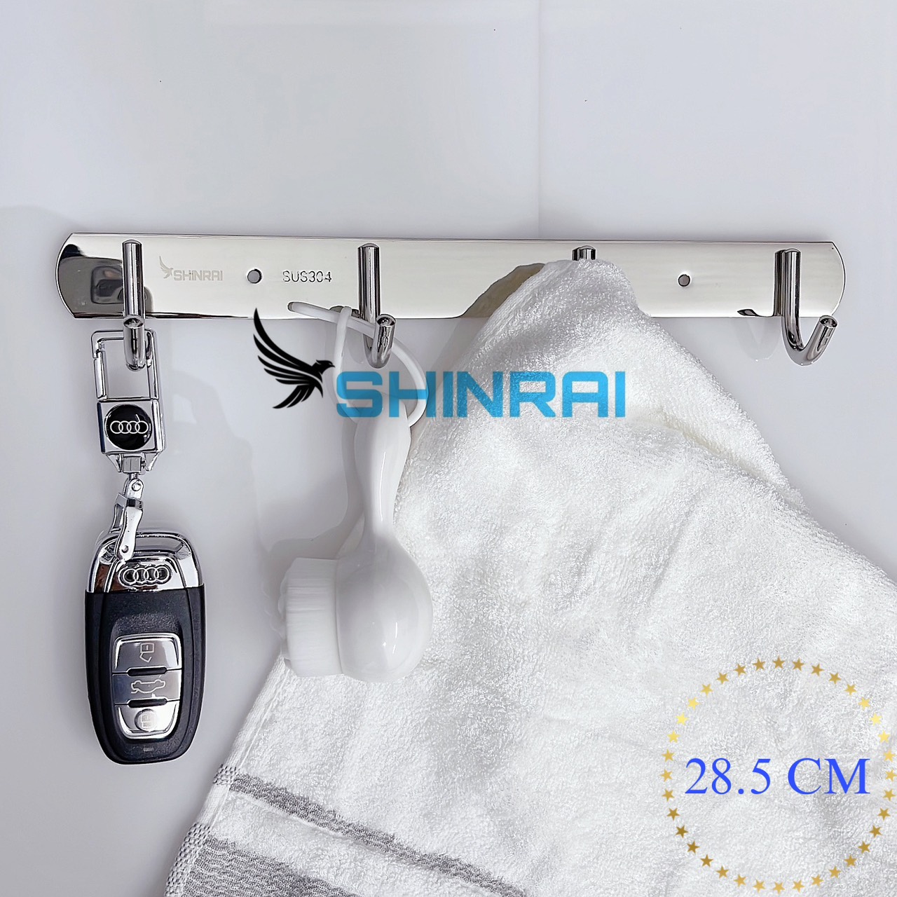Tổng kho sỉ - móc treo quần áo , treo đồ đa năng gắn tường nhà tắm tròn inox sus304 tấm đặc siêu dày