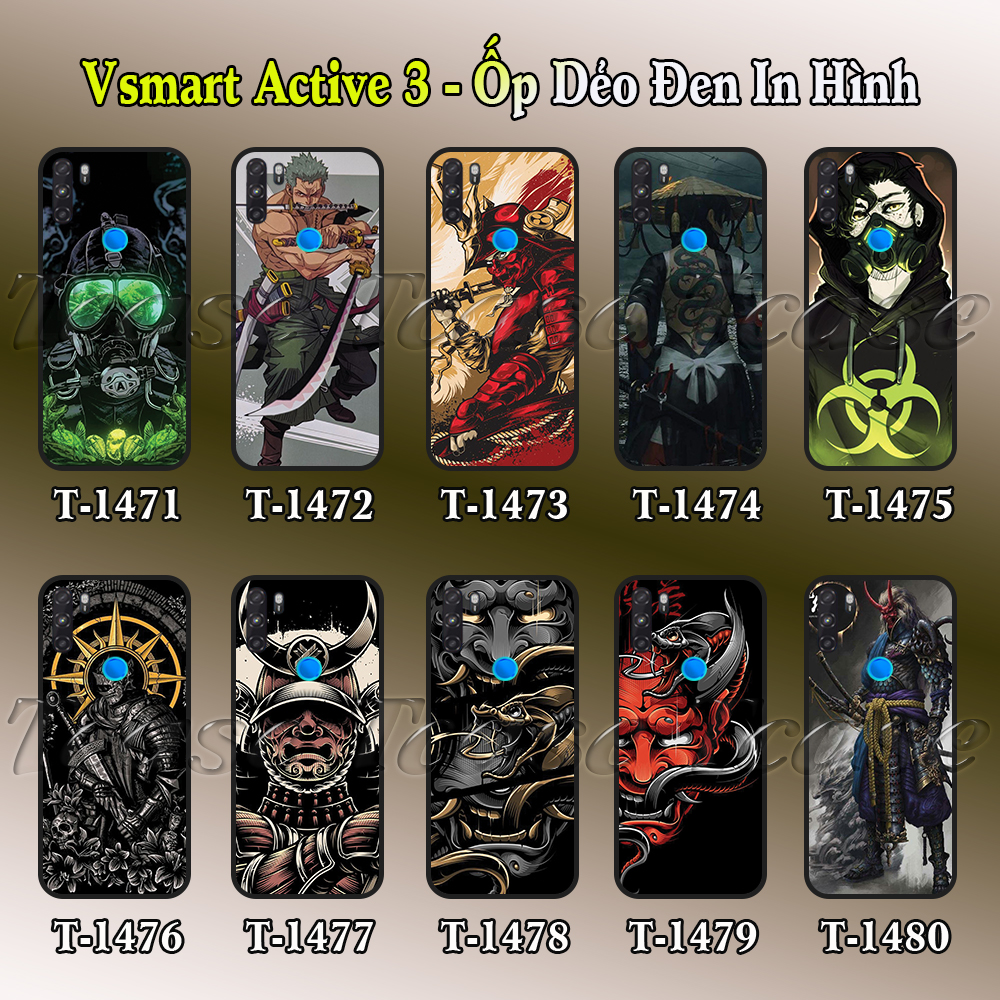 Ốp lưng Vsmart Active 3 dẻo đen in hình Samurai X cực ngầu