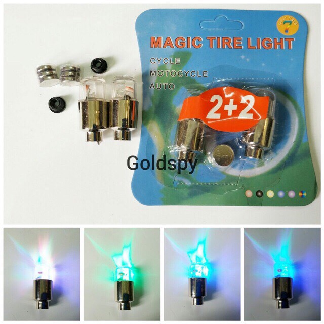 1 đôi đèn Led gắn chân van nháy 7 mầu