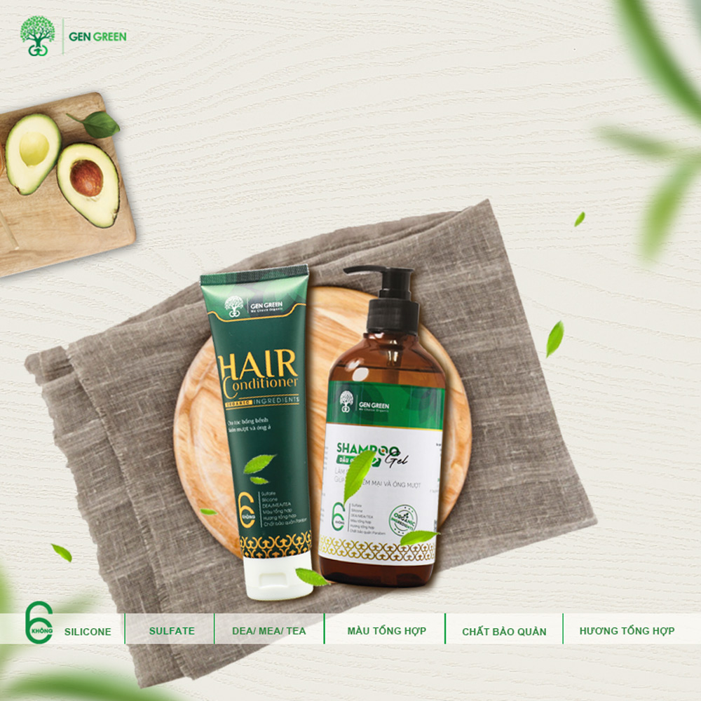 Combo Gội Xả Hữu Cơ GENGREEN