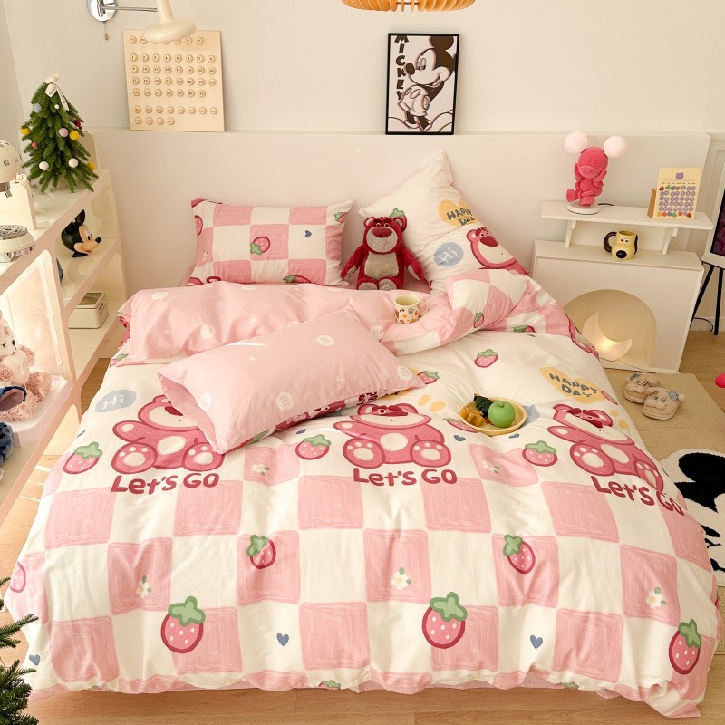 Set chăn ga gối cotton poly - Mẫu Gấu Bigboi