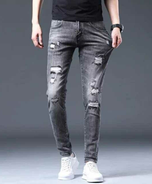 Quần Jean Nam Quần Bò Nam Xước Rách Co Giãn Dáng Skinny Xuất Khẩu Cao Cấp