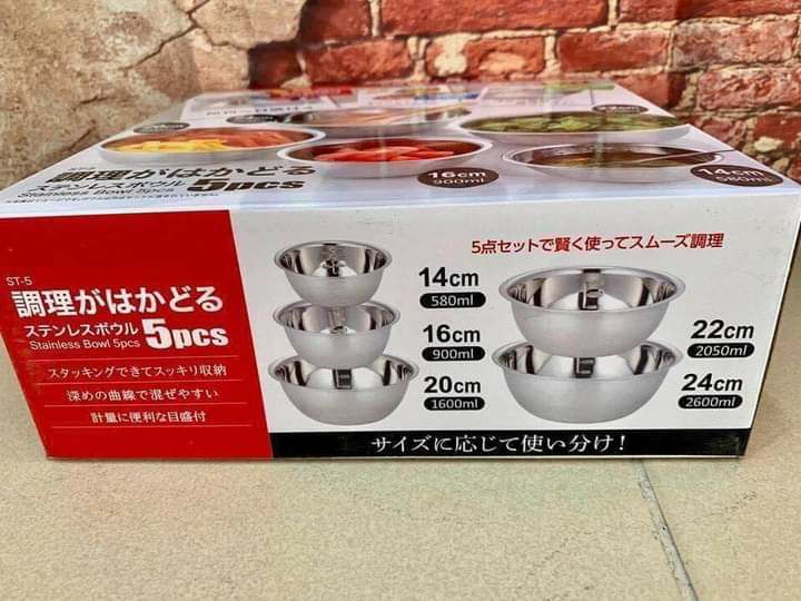 Bộ 5 tô Inox Nhật