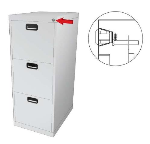 [HCM]Khóa tủ sắt 3 ngăn Hòa Phát