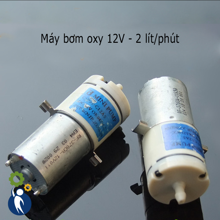 Máy Bơm Oxy 12V, tặng kèm ống dây cao su và đá sủi oxy