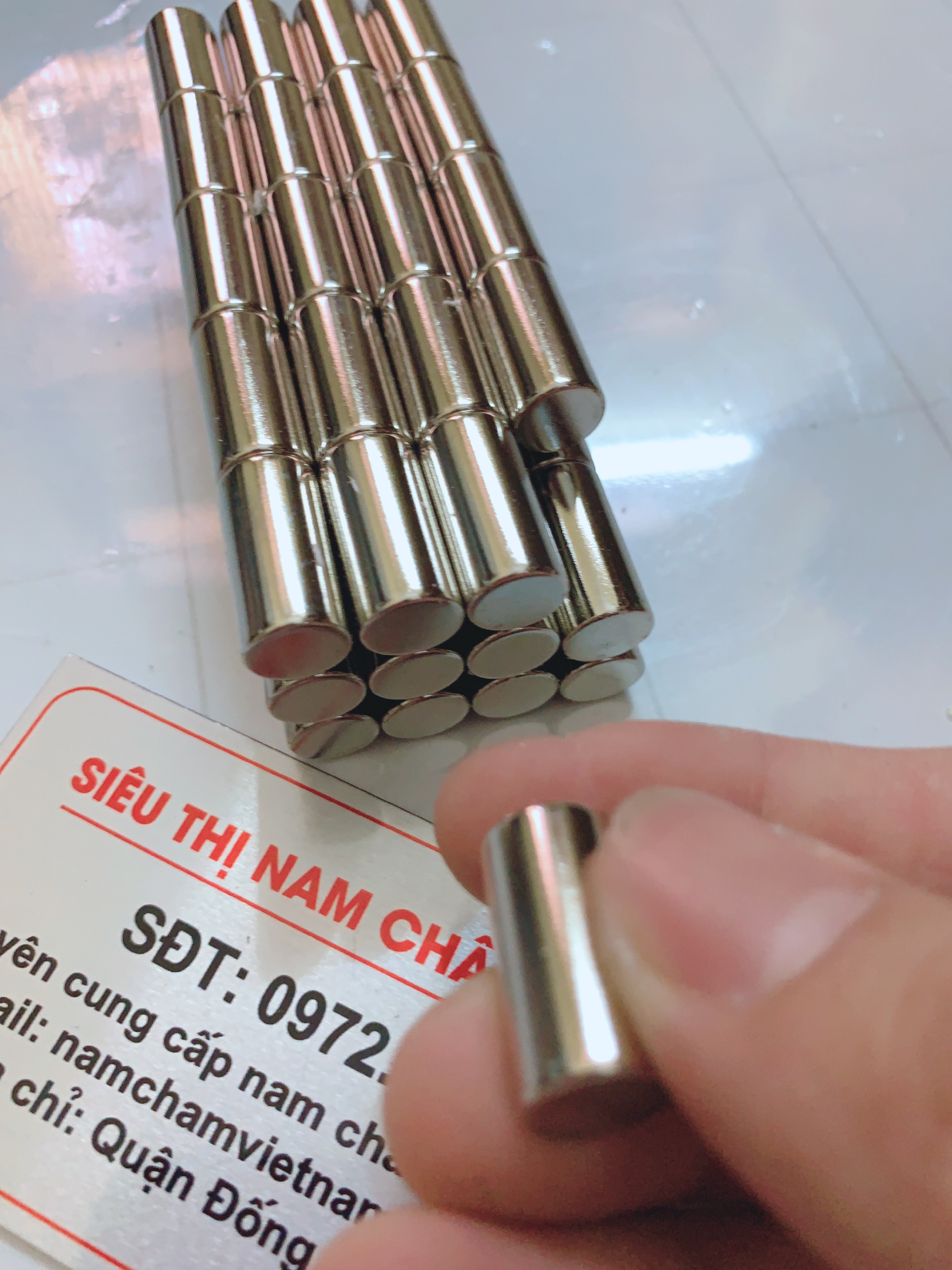 Nam châm trụ tròn đất hiếm D10x20mm(siêu hút)