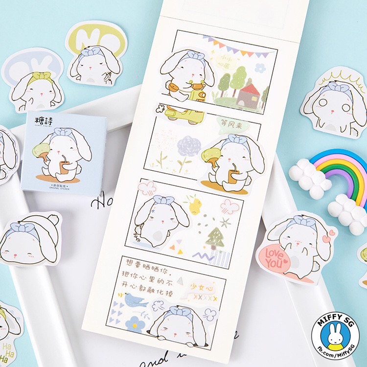 Bộ 45 sticker THỎ ĐIỆU