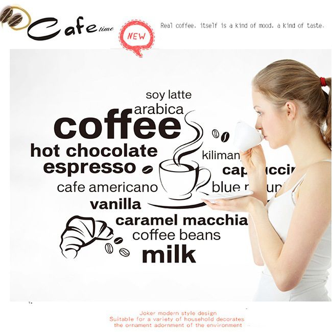 [HCM]Decal dán tường Amyshop- tiếng anh Coffee DKN025