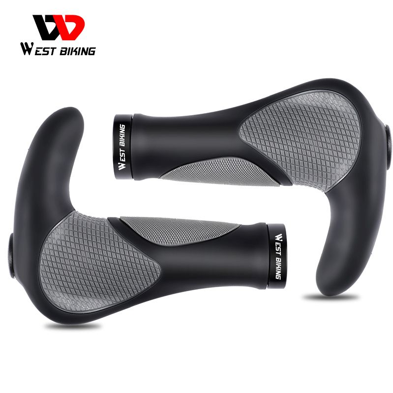 WEST BIKING Bicycle Grips Anti-Skid Ergonomic Bike Handlebar Cover Alloy Rubber MTB Bike Handlebar Plug