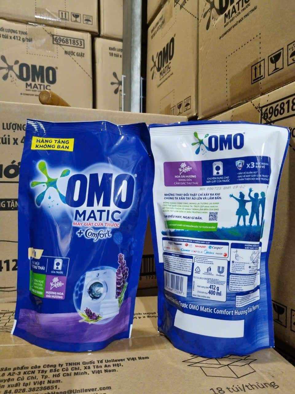 Nước giặt omo matic comfort hương nước hoa 412g