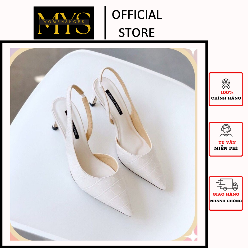 Giày cao gót nữ vân da rắn mũi nhọn 5p CG-0583