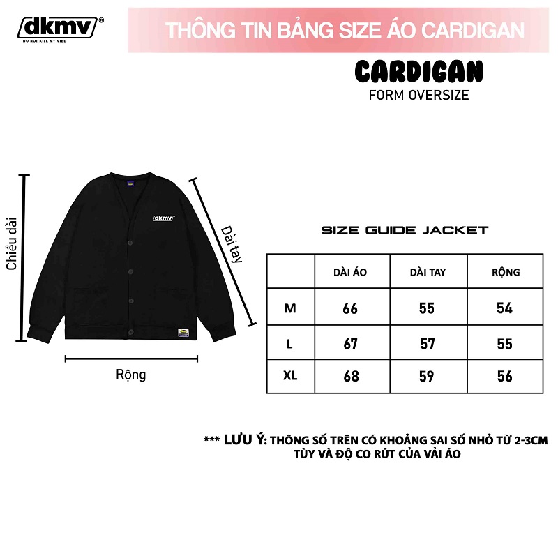 Áo khoác cardigan màu đen | DKMV Cardigan Basic