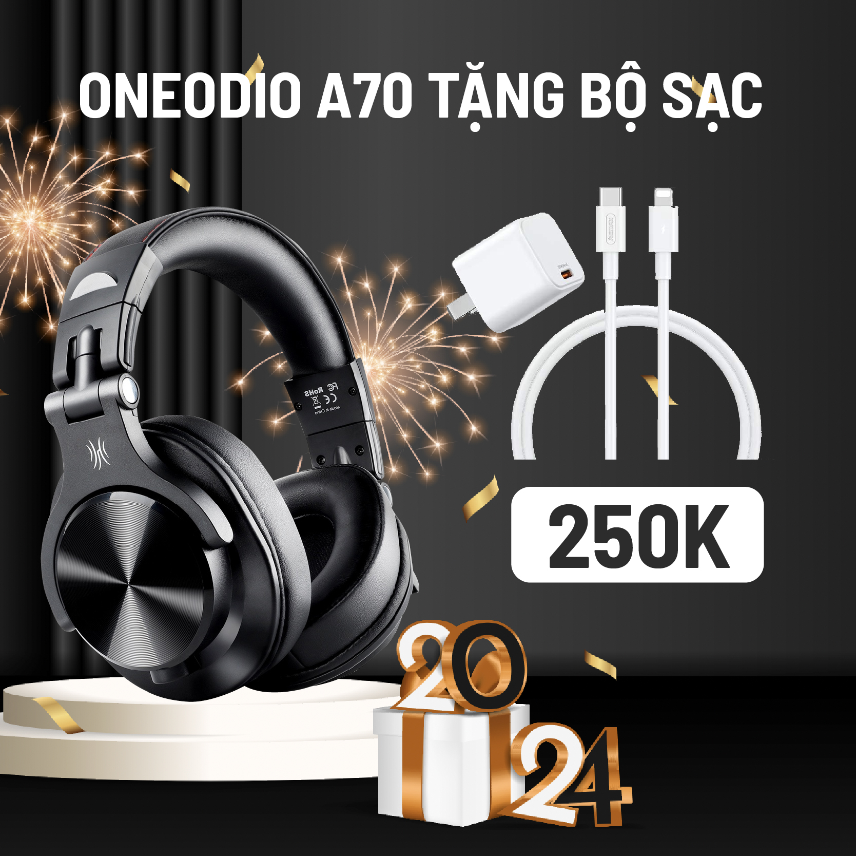 Tai nghe Bluetooth Headphone OneOdio A70 Chính Hãng