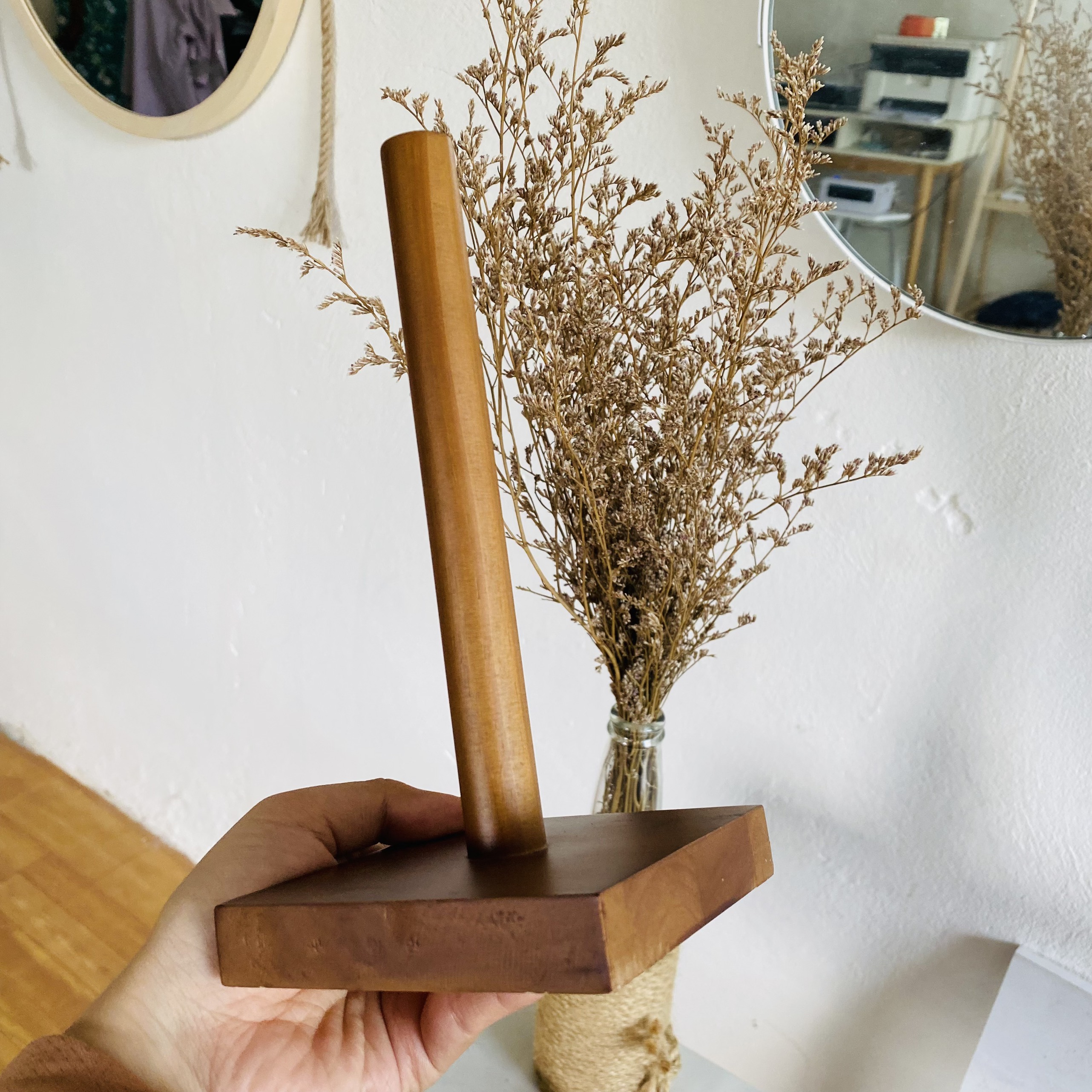 Đế Gỗ Để Dây Buộc Tóc Đế Gỗ Để Khăn Giấy Cuộn