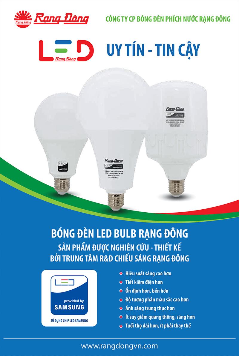 BÓNG ĐÈN LED BULB TRỤ RẠNG ĐÔNG - 20W