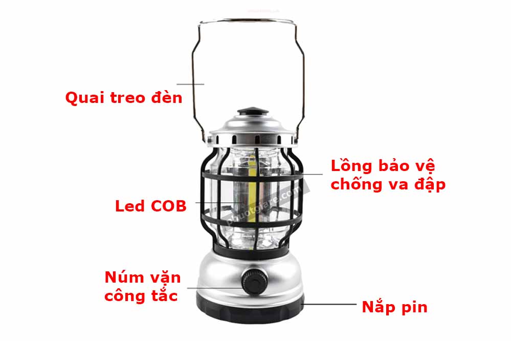 đèn bão LED cắm trại du lịch dùng pin AA